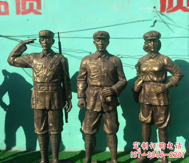 金华铜雕八路军战士雕塑