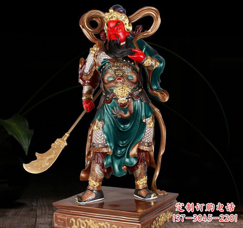 金华铜雕彩绘关公