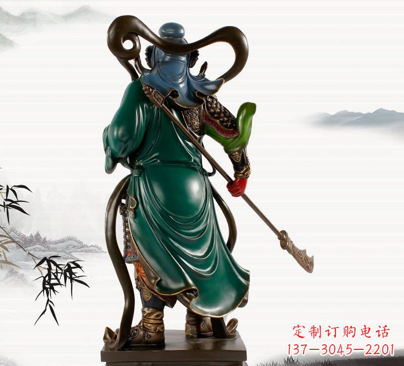 金华铜雕彩绘武财神关公