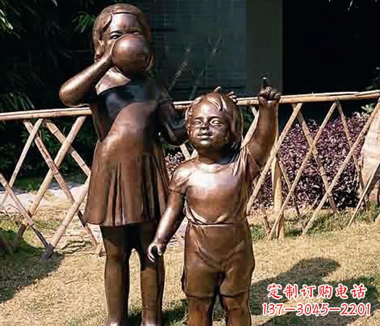 金华铜雕吹气球儿童