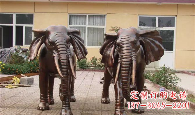 金华铜雕大象公司门口动物雕塑