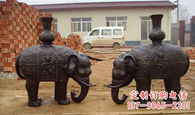 金华铜雕大象公园动物雕塑
