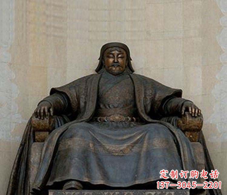 金华铜雕大型成吉思汗雕塑