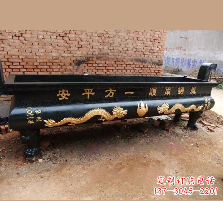 金华铜雕风调雨顺方形香炉