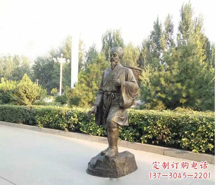 金华铜雕古代名医李时珍雕塑