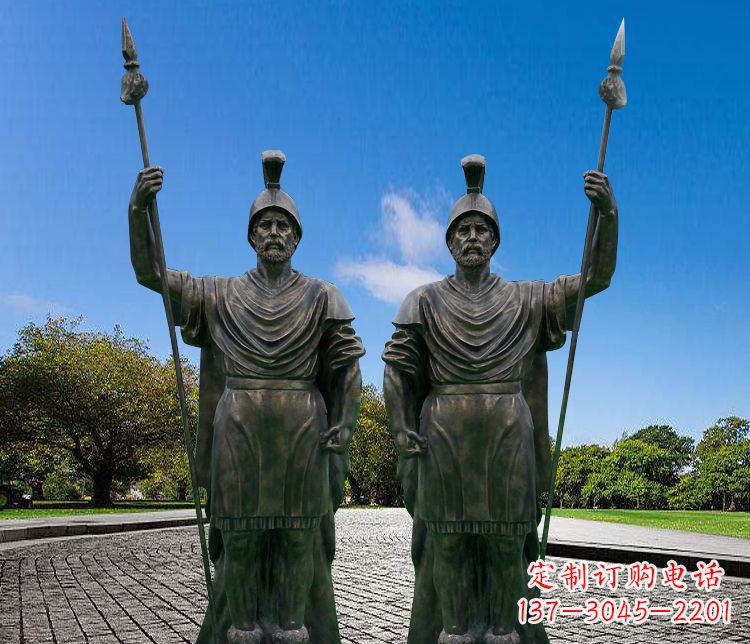 金华铜雕古罗马战士人物