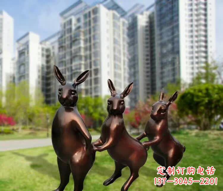 金华铜雕广场动物兔子