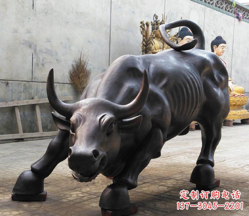 金华铜雕广场华尔街动物牛 (2)