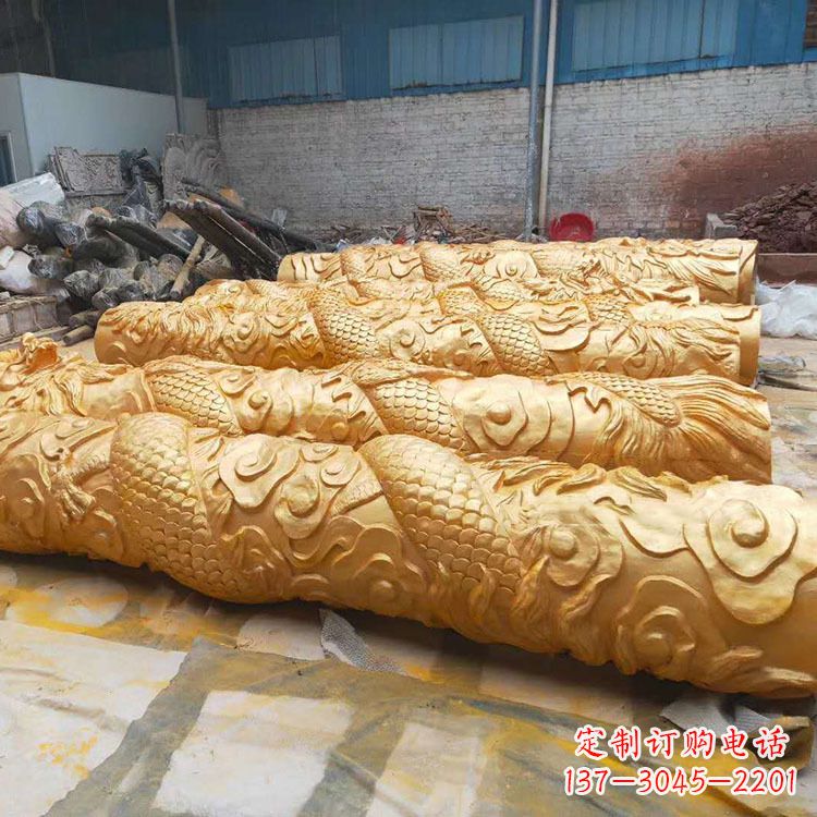 金华铜雕广场龙柱