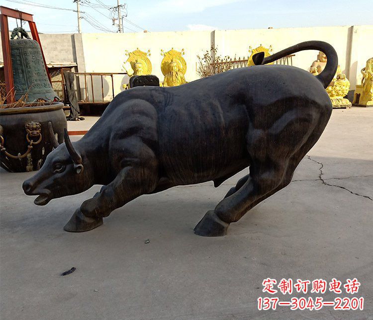 金华铜雕广场水牛动物雕塑 (2)