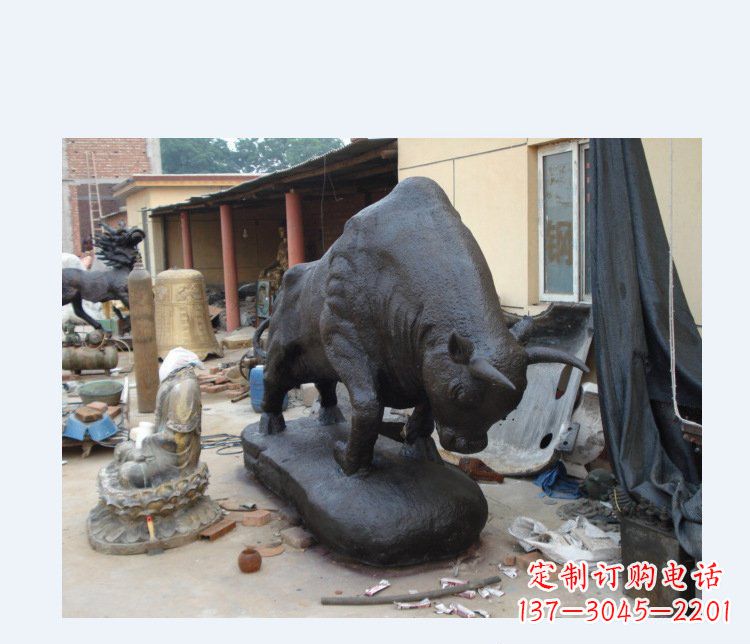 金华铜雕广场水牛动物雕塑