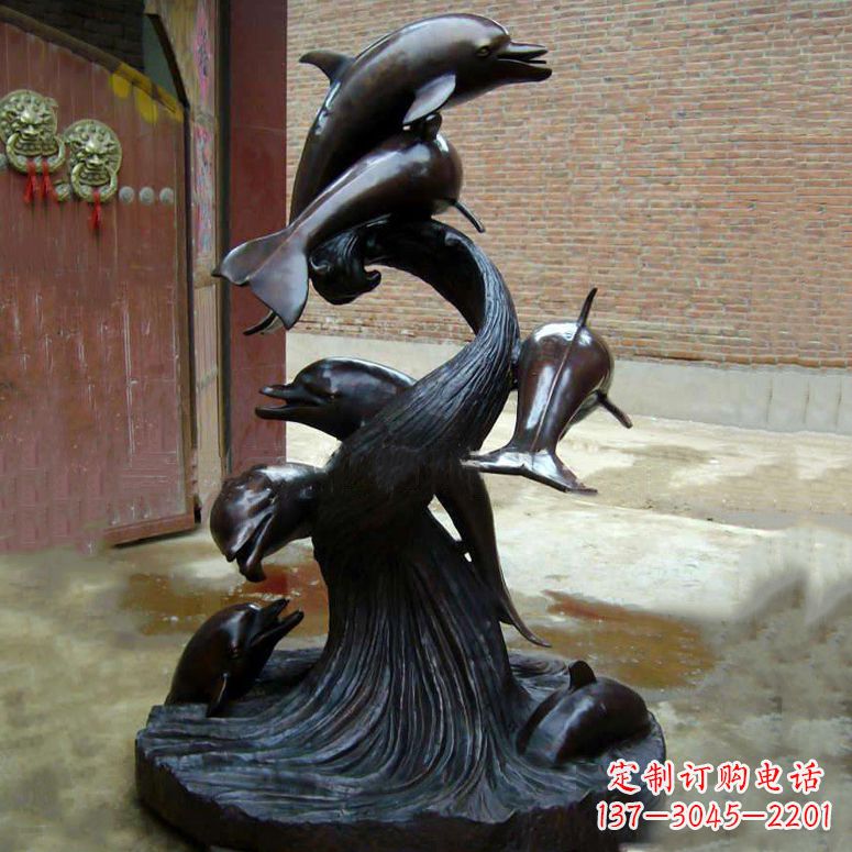 金华铜雕海豚景观雕塑