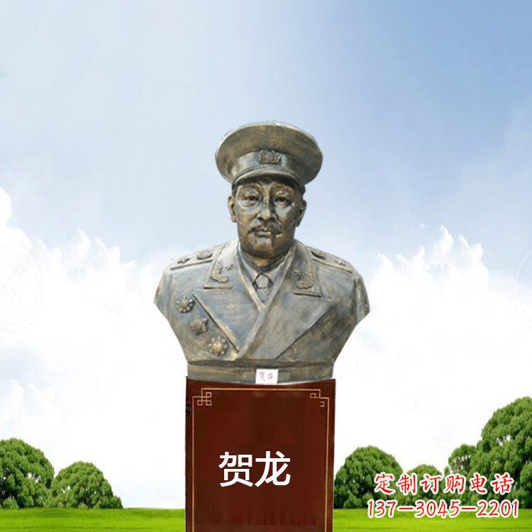 金华铜雕贺龙头像