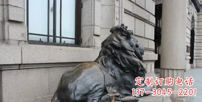 金华铜雕汇丰卧姿狮子