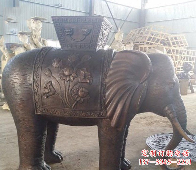 金华铜雕吉祥大象园林动物摆件