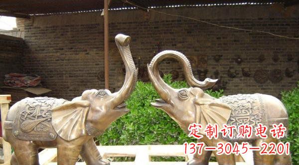 金华铜雕吉祥小象公园动物雕塑