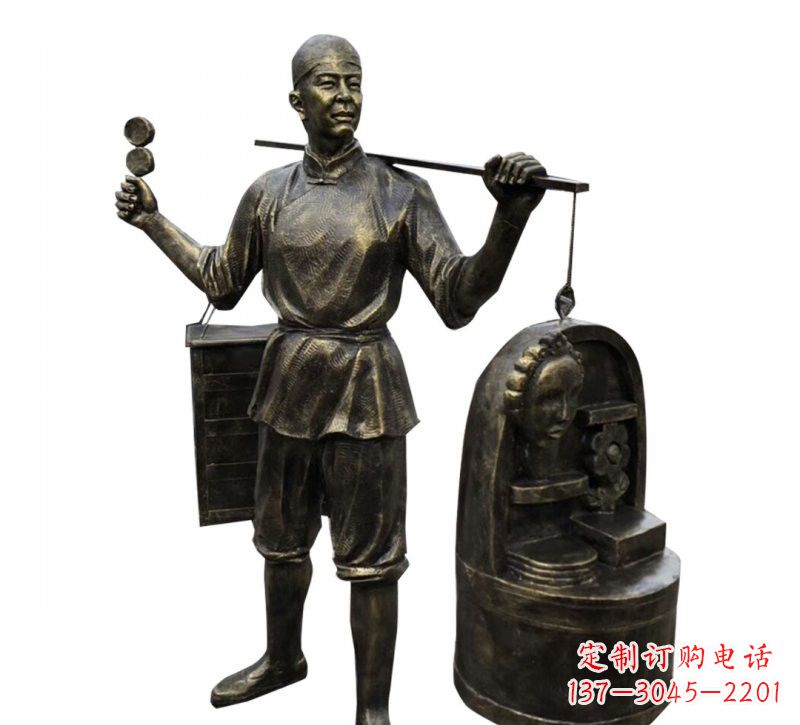 金华铜雕卖货郎