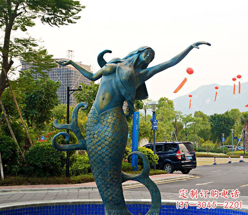 金华铜雕美人鱼