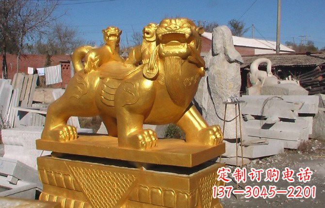 金华铜雕母子貔貅