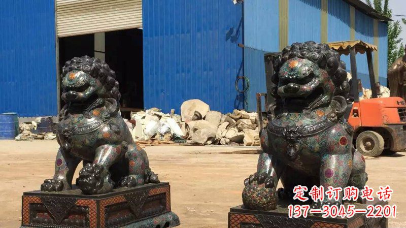 金华铜雕企业招财狮子雕塑摆件