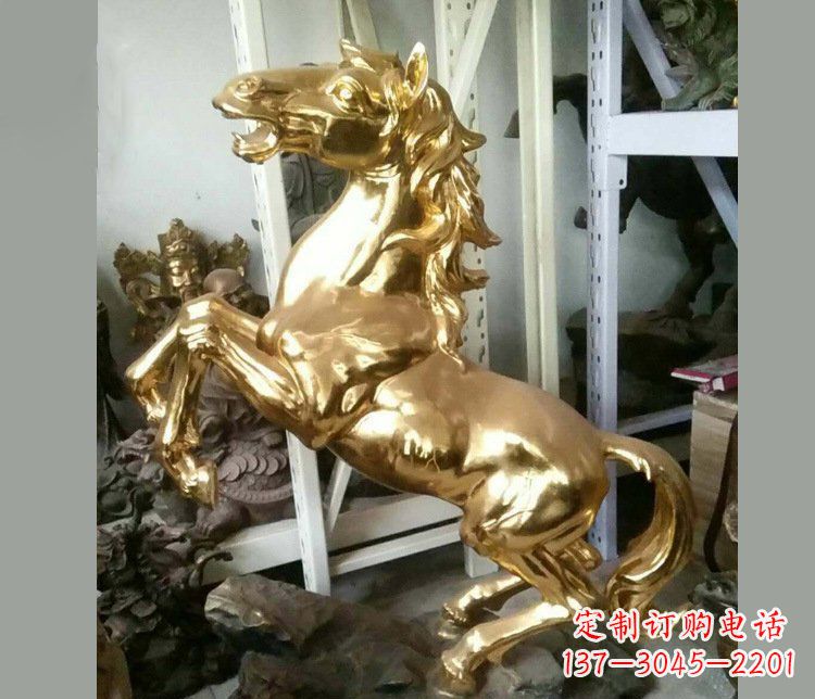 金华铜雕商场招财动物马雕塑 (2)