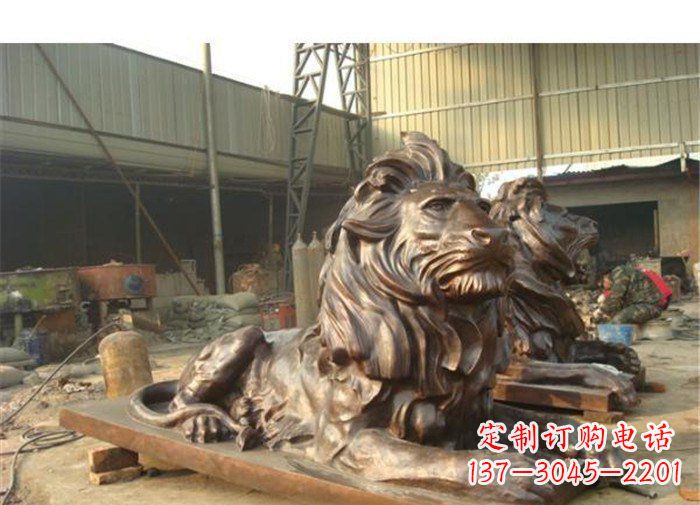 金华铜雕狮子公司门口雕塑
