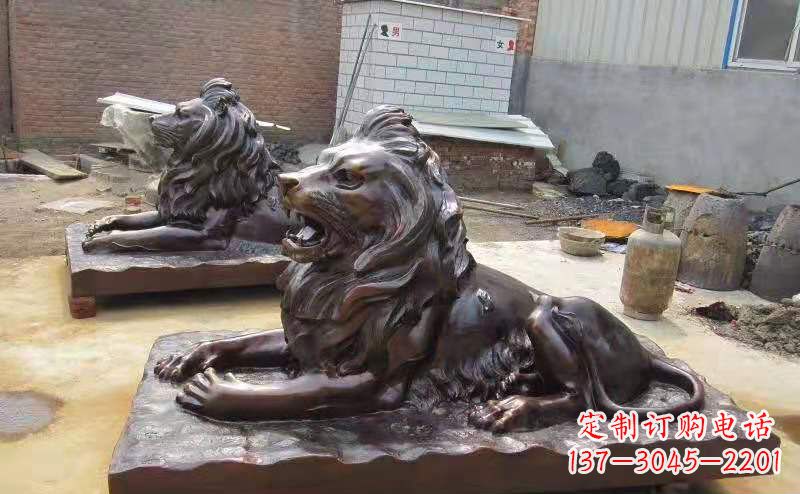 金华铜雕狮子户外摆件镇宅动物雕塑