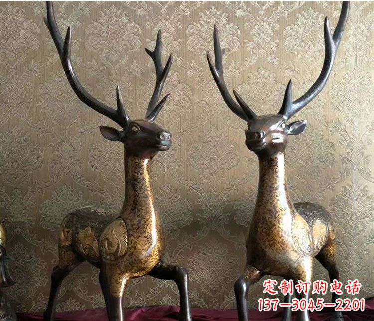 金华铜雕室内装饰动物鹿雕塑
