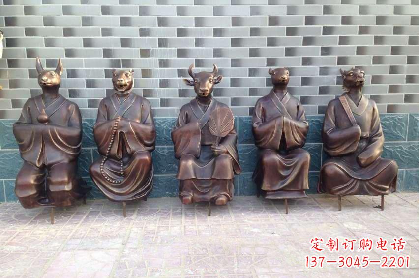 金华铜雕兽首人身十二生肖雕塑
