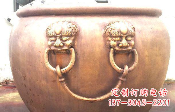 金华铜雕水缸寺庙景观雕塑_1