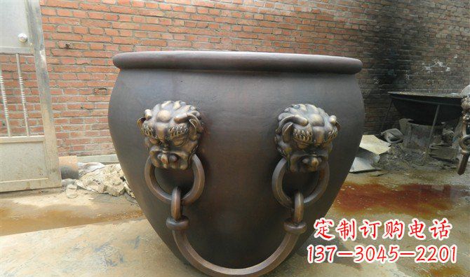 金华铜雕水缸寺庙景观雕塑_2