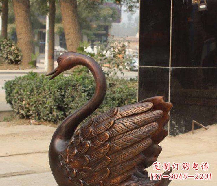金华铜雕水景天鹅动物雕塑