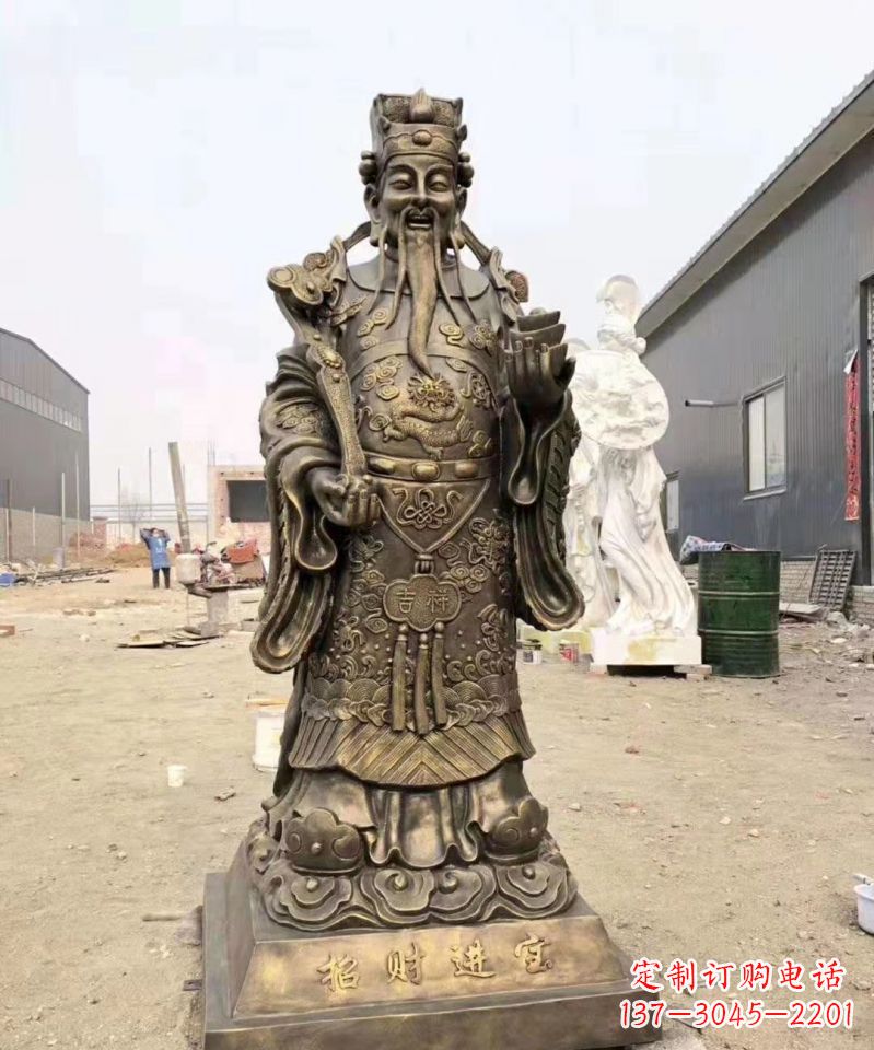 金华铜雕寺庙财神雕塑
