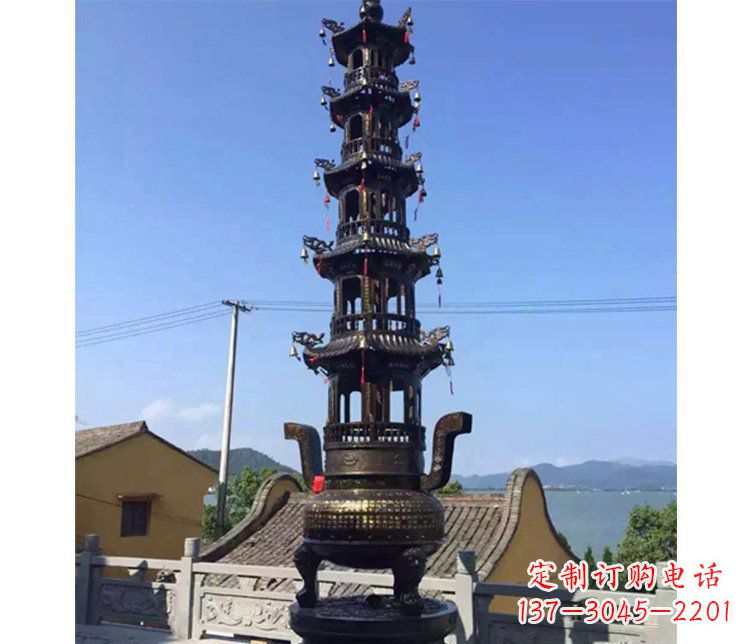 金华铜雕寺庙大型多层香炉