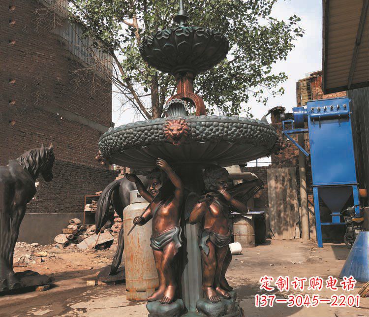 金华铜雕西方人物喷泉景观雕塑