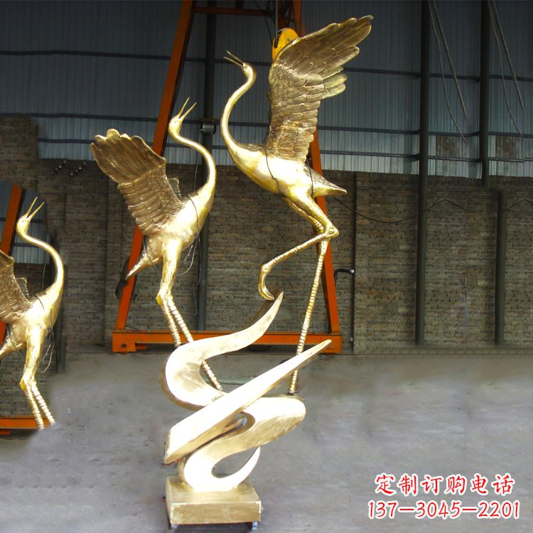 金华铜雕仙鹤景观雕塑