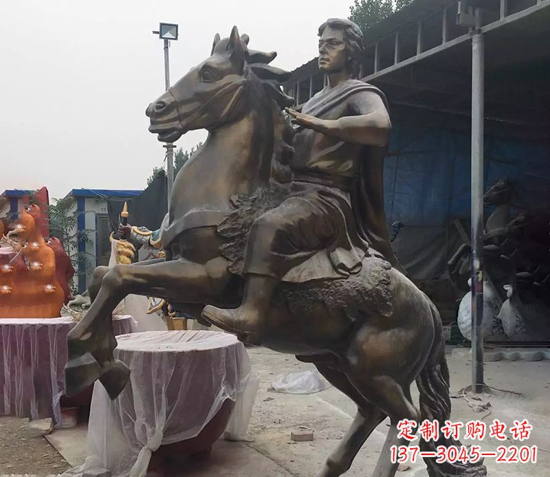 金华铜雕现代骑马人物公园景观