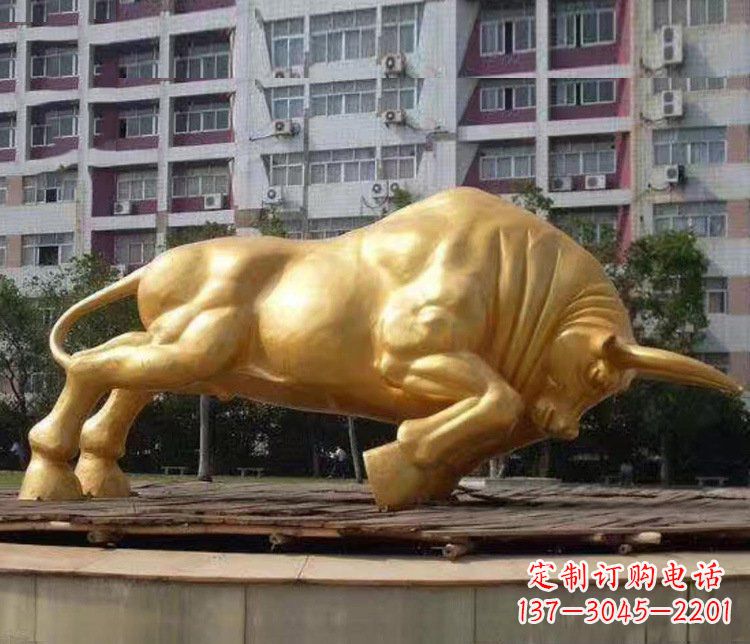 金华铜雕小区动物牛摆件 (3)