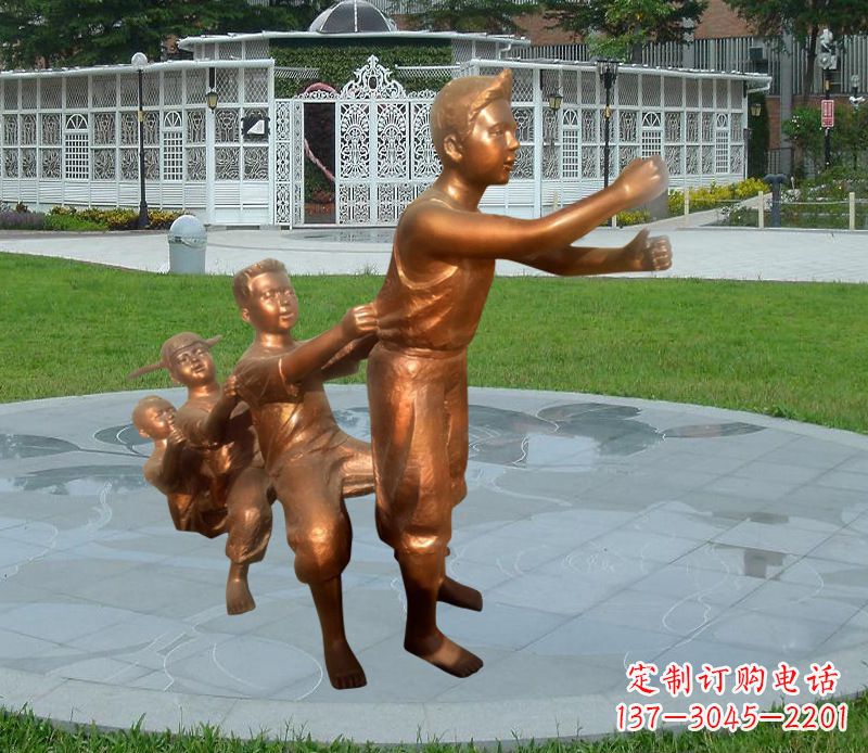 金华铜雕小区玩游戏儿童