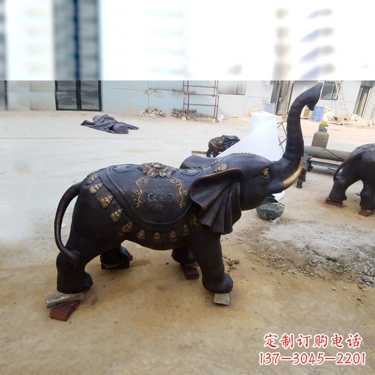 金华铜雕小象雕塑摆件