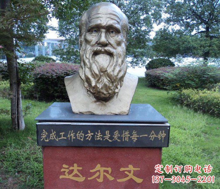 金华铜雕校园达尔文肖像雕塑