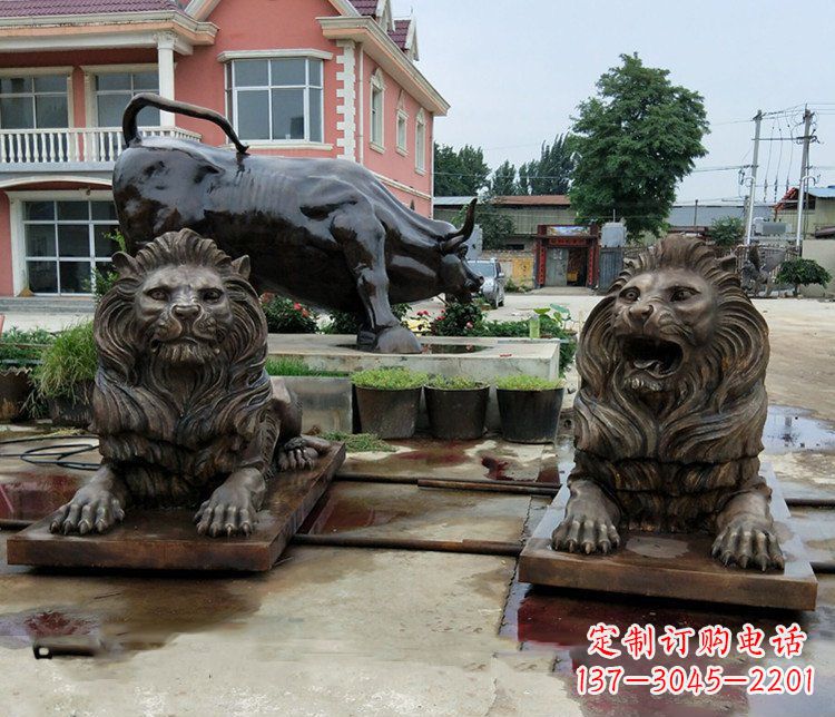 金华铜雕银行门口狮子雕塑摆件