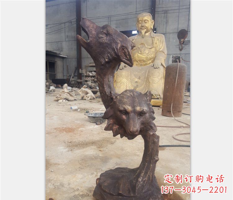 金华铜雕园林金钱豹动物雕塑
