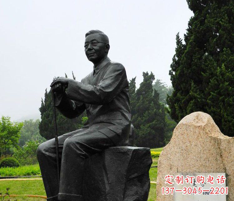 金华铜雕园林老舍人物雕塑