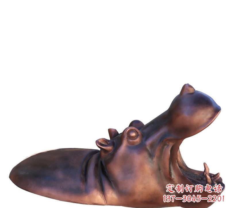 金华铜雕张嘴河马