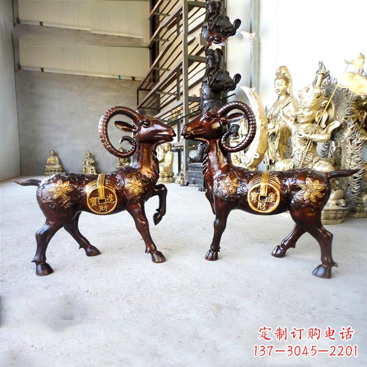 金华铜雕招财山羊