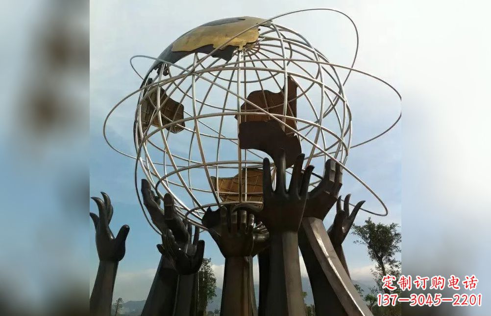 金华托起地球不锈钢雕塑