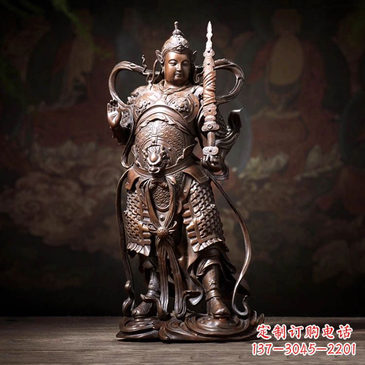 金华托塔李靖天王铜雕