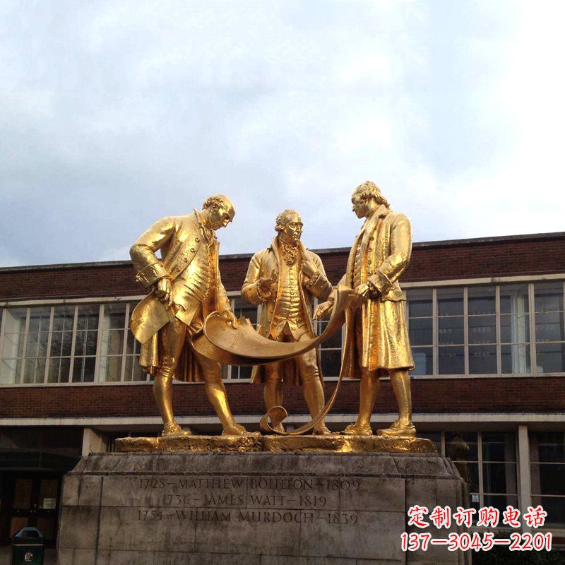 金华瓦特铜雕鎏金纪念雕塑