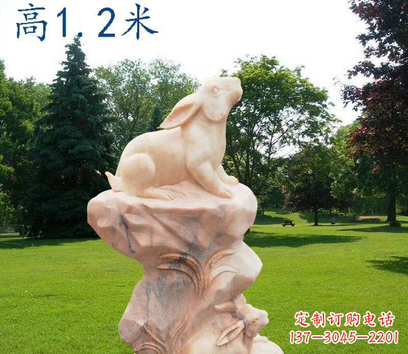 金华晚霞红12生肖动物石雕